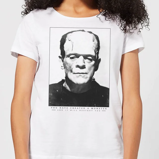 T-Shirt Femme Frankenstein Portrait - Universal Monsters - Blanc