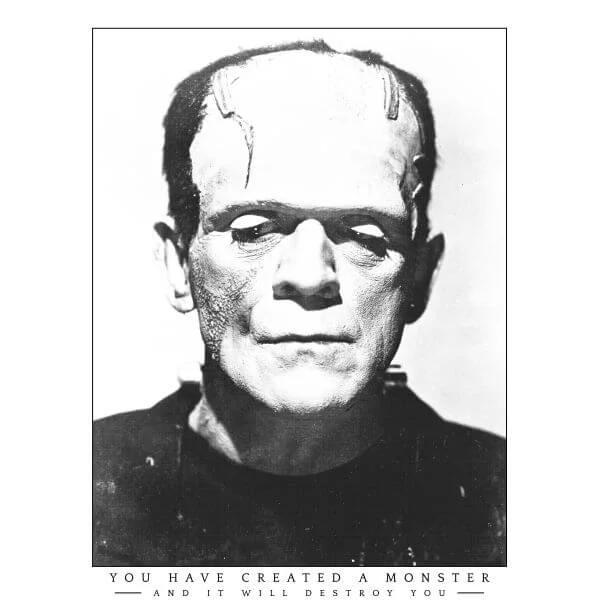 T-Shirt Femme Frankenstein Portrait - Universal Monsters - Blanc