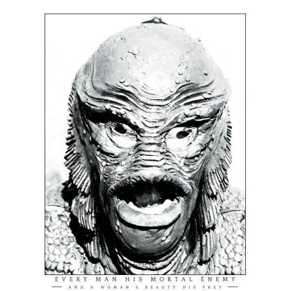 T-Shirt Femme L'Étrange Créature du lac noir Portrait - Universal Monsters - Blanc