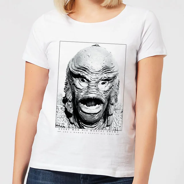 T-Shirt Femme L'Étrange Créature du lac noir Portrait - Universal Monsters - Blanc