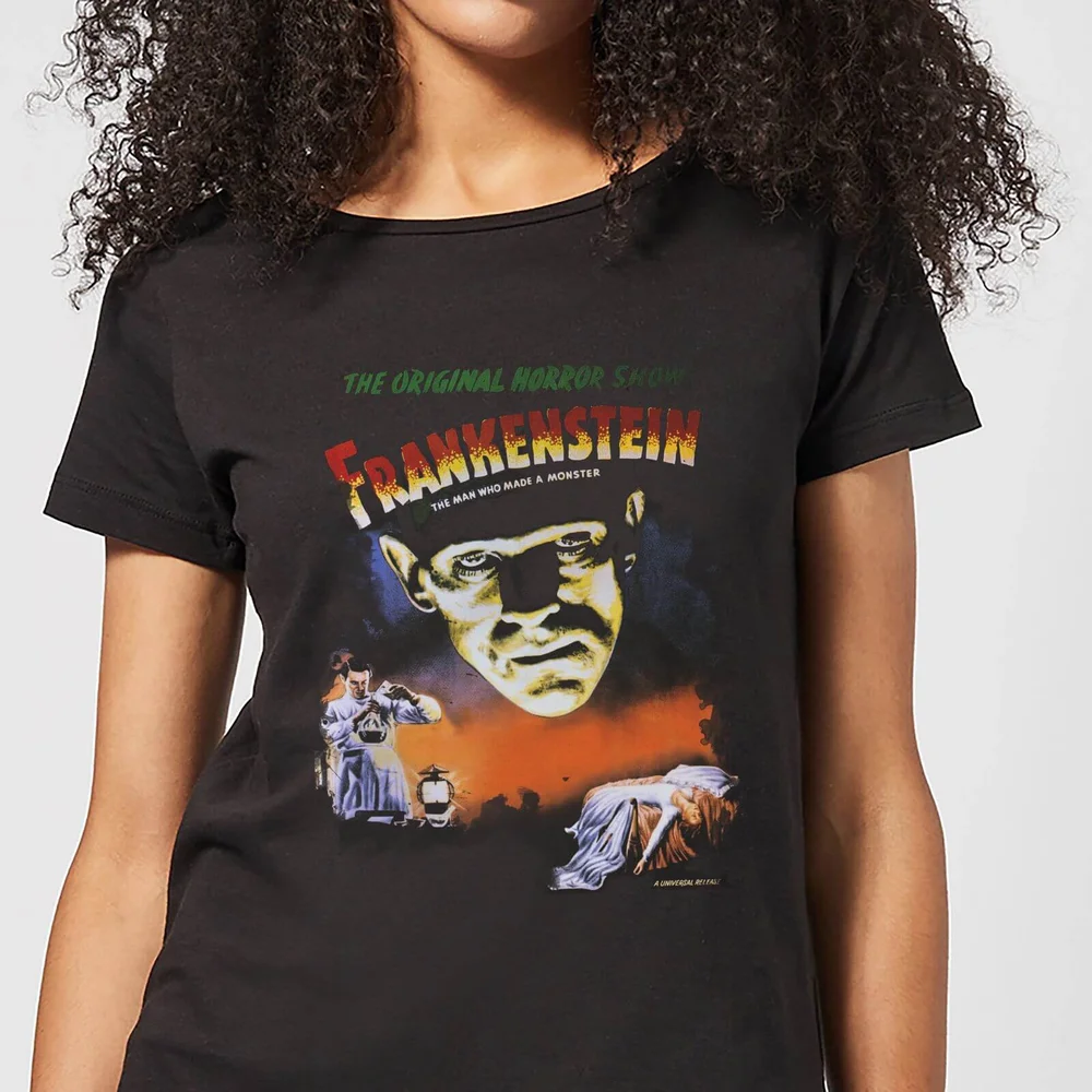 T-Shirt Femme Frankenstein Affiche Rétro - Universal Monsters - Noir - S Image 1
