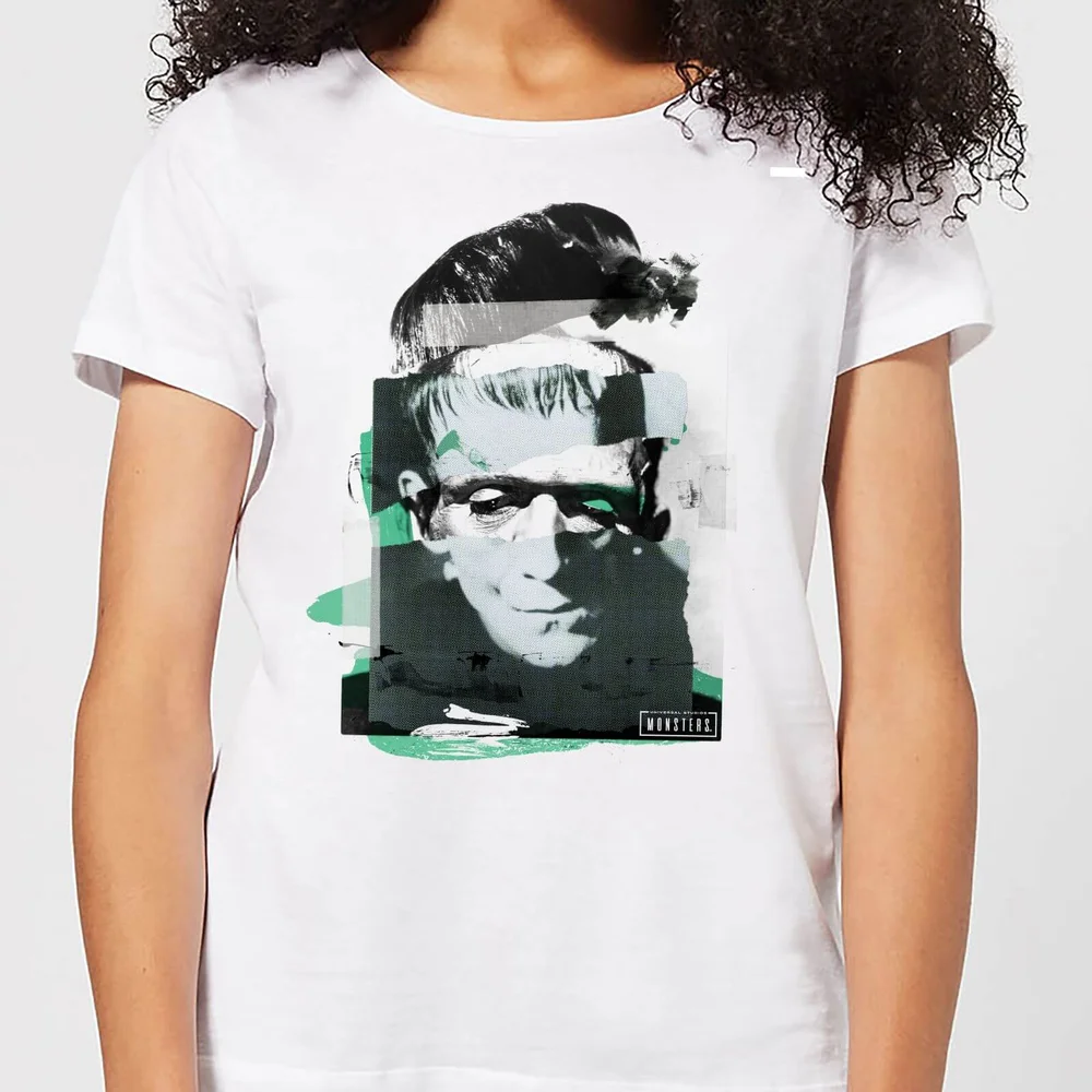 T-Shirt Femme Collage Frankenstein - Universal Monsters - Blanc - S Image 1