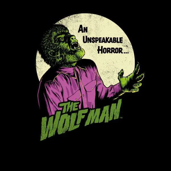 Sweat Homme The Wolfman Rétro - Universal Monsters - Noir