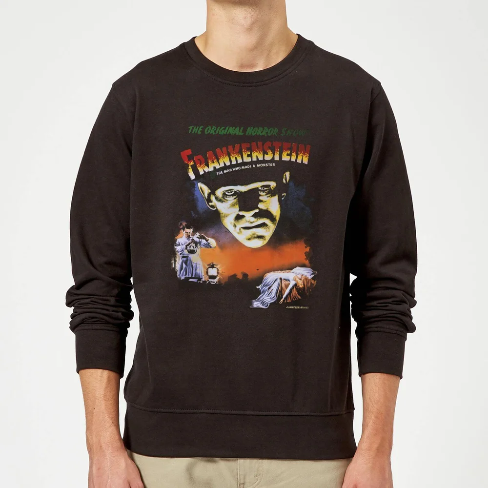 Sweat Homme Frankenstein Affiche Rétro - Universal Monsters - Noir - S Image 1