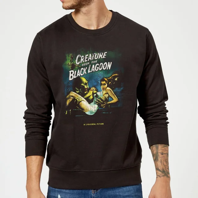 Sweat Homme L'Étrange Créature du lac noir Affiche Rétro - Universal Monsters - Noir
