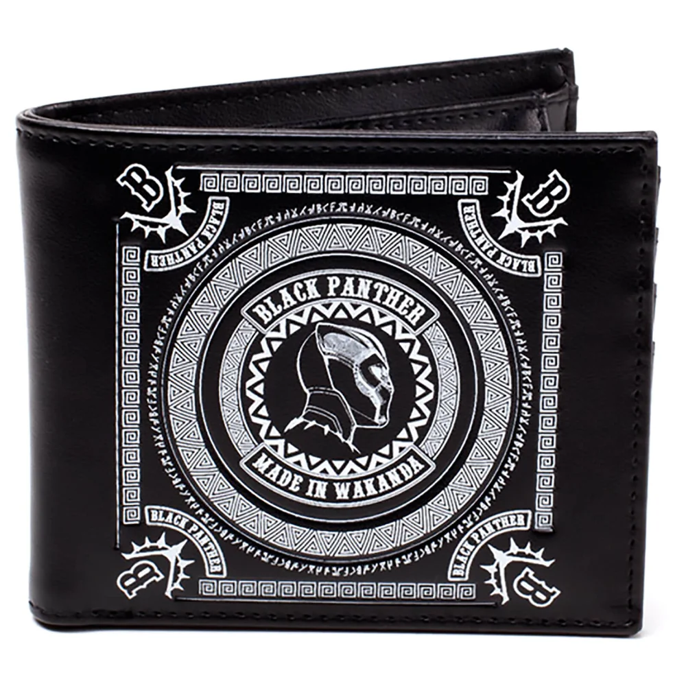 Marvel Black Panther Men's Made in Wakanda Bifold Wallet - Black Image 1