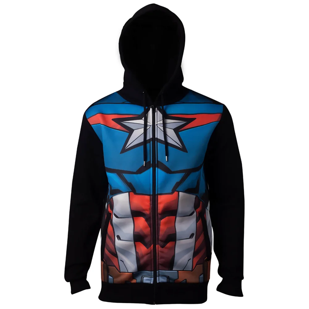 Marvel Avengers Men's Captain America Sublimated Hoody - Navy - S Image 1