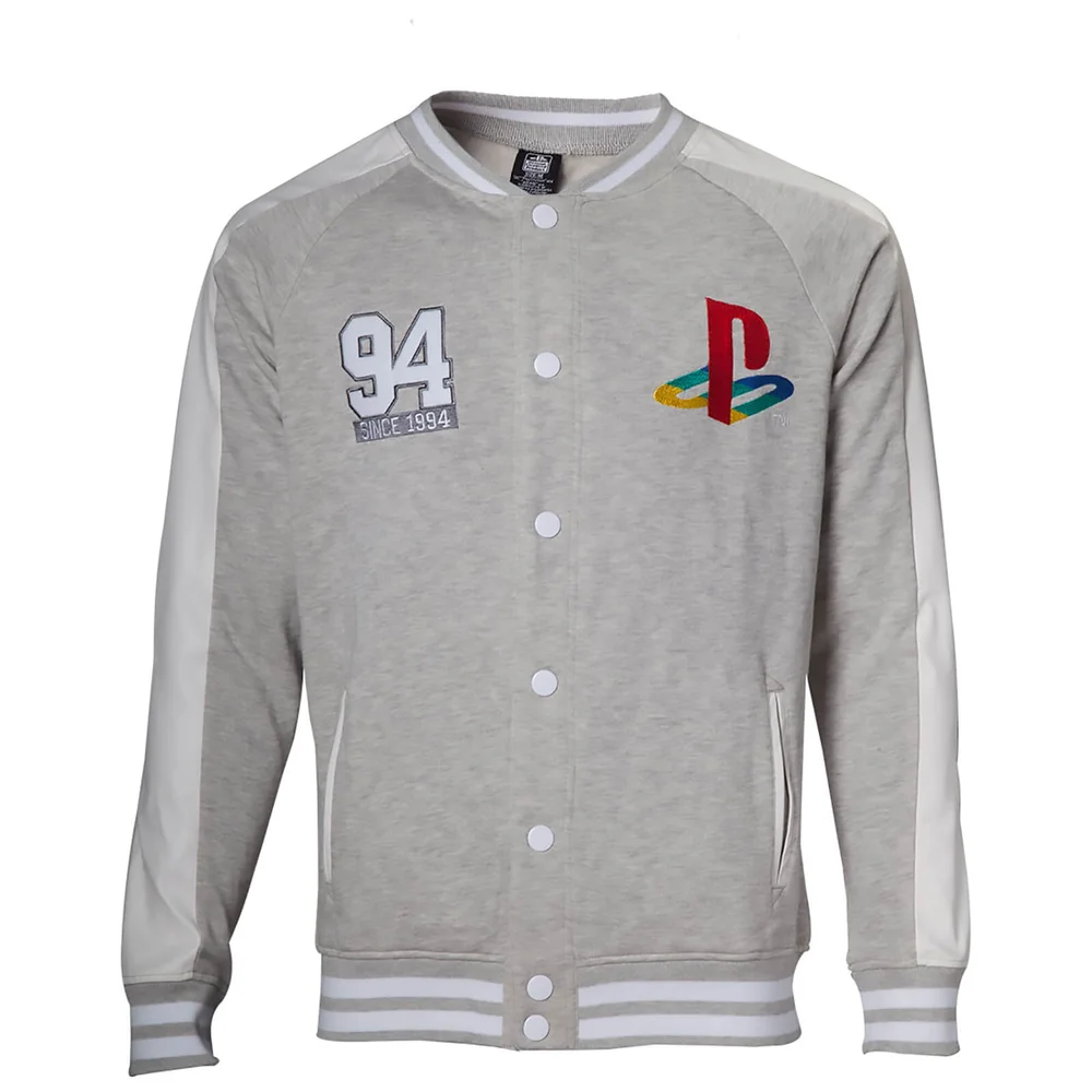 PlayStation Sony Men's Baseball Jacket - Grey - S - Gris Image 1