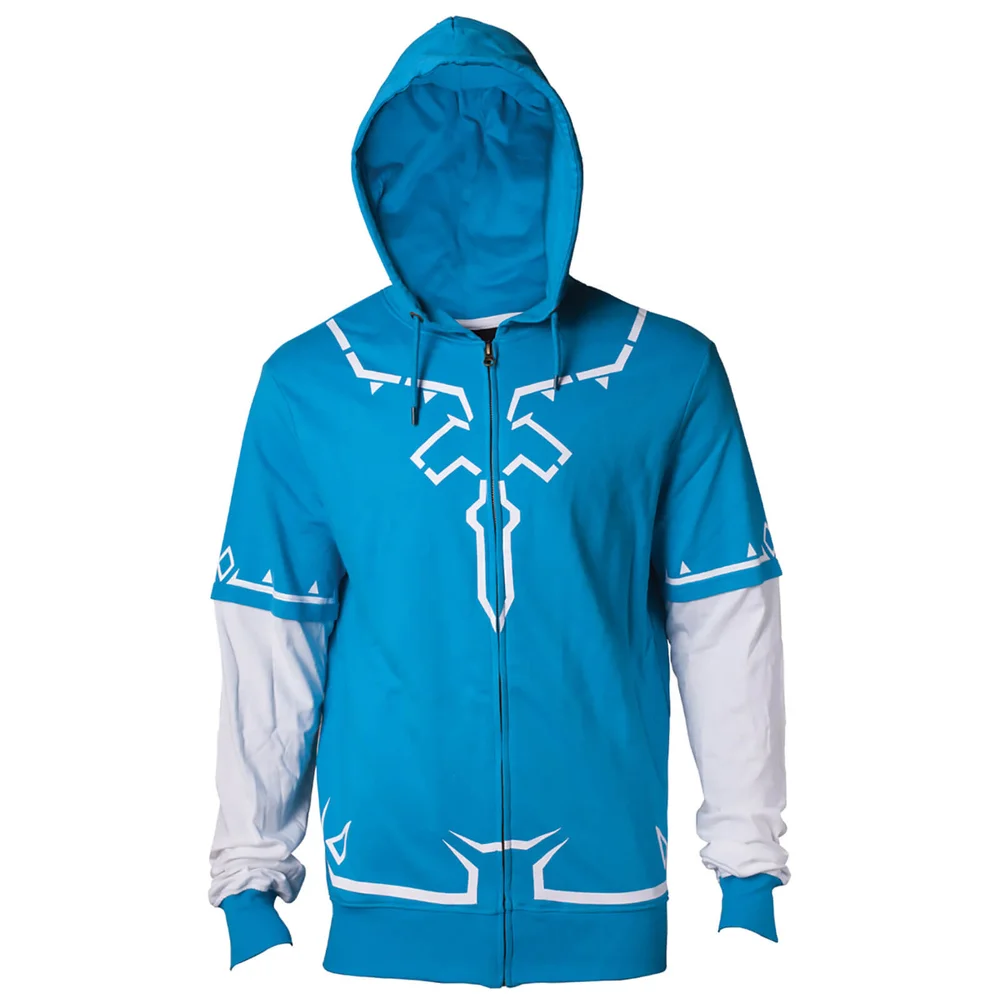 Nintendo The Legend of Zelda Men's Link's Breath of The Wild Zip Through Hoody - Blue - S - Bleu Image 1