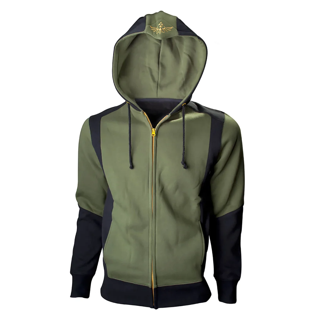 Nintendo The Legend of Zelda Men's Hyrule Crest Zip Through Hoody - Green - S - Vert Citron Image 1