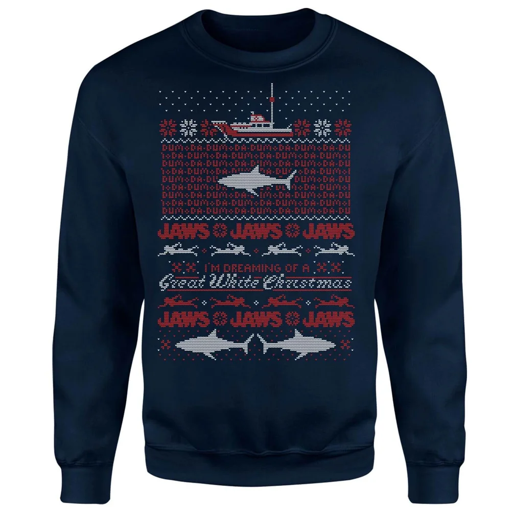 Jaws Great Pull de Noël - Blanc - Bleu Marine - S Image 1