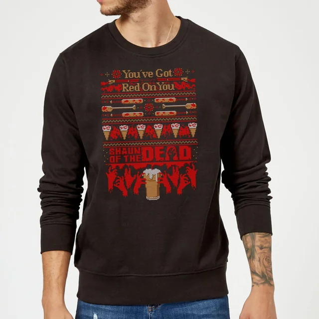 Shaun Of The Dead You've Got Rouge On You Pull de Noël - Noir