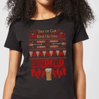 T-Shirt de Noël Femme You've Got Red On You Shaun Of The Dead - Noir