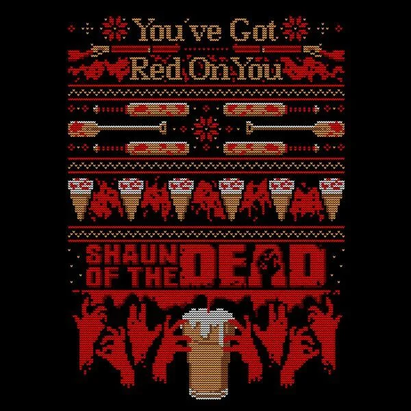 T-Shirt de Noël Femme You've Got Red On You Shaun Of The Dead - Noir