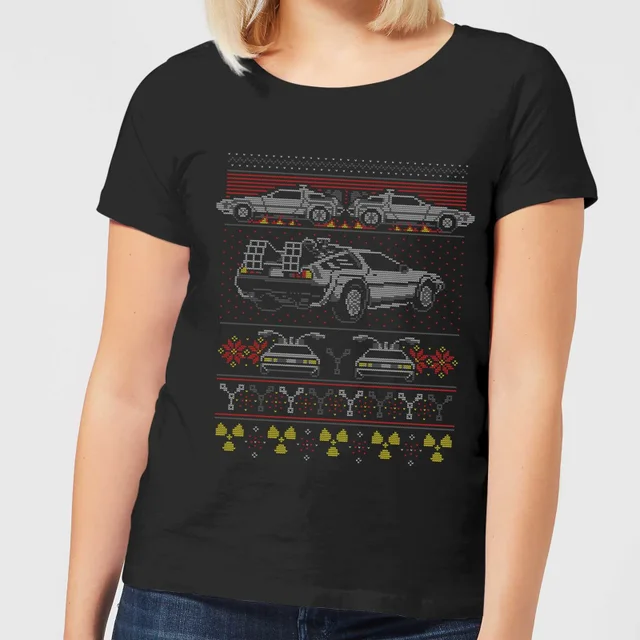 T-Shirt de Noël Femme Back In Time For Retour Vers le Futur - Noir