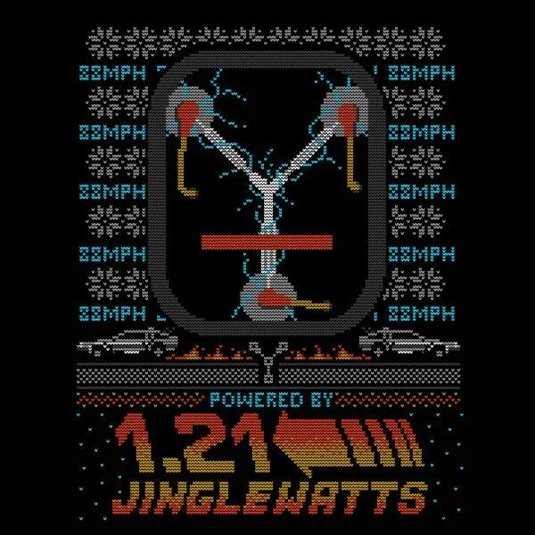 T-Shirt de Noël Femme 1.21 Jinglewatts Retour Vers le Futur - Noir
