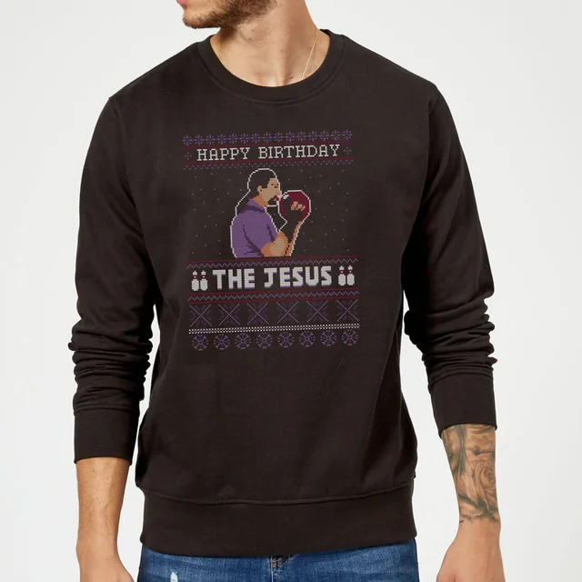 The Big Lebowski Happy Birthday The Jesus Sweatshirt - Noir