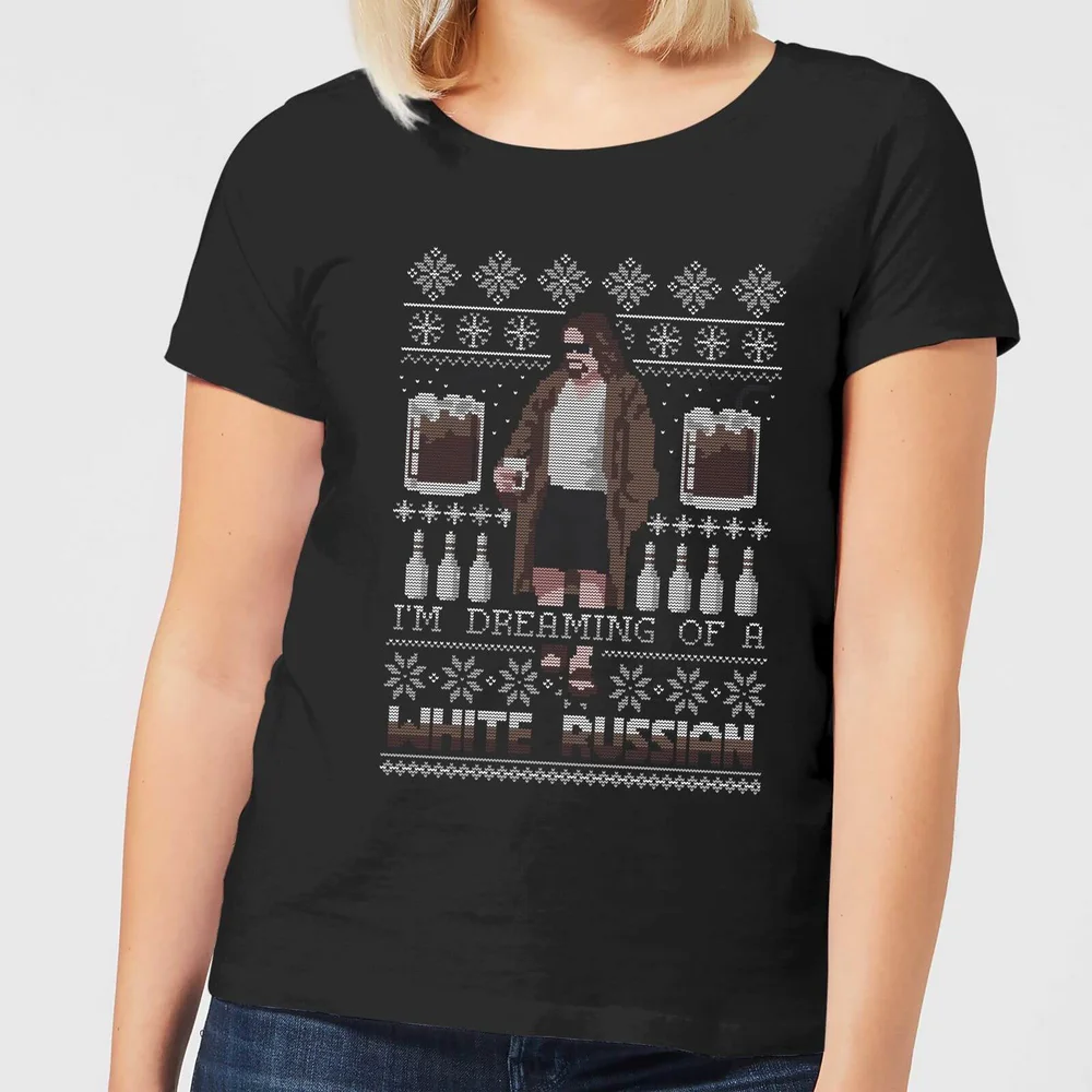 T-Shirt de Noël Femme The Big Lebowski Im Dreaming Of A White Russian - Noir - S Image 1