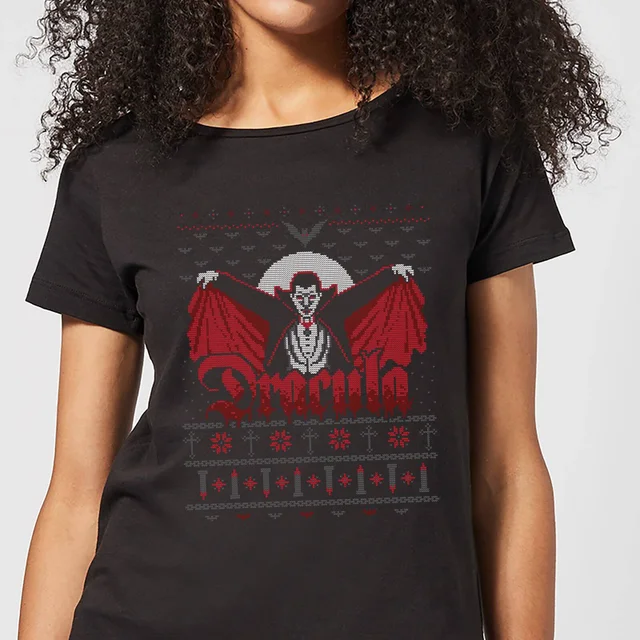 T-Shirt de Noël Femme Universal Monsters Dracula - Noir