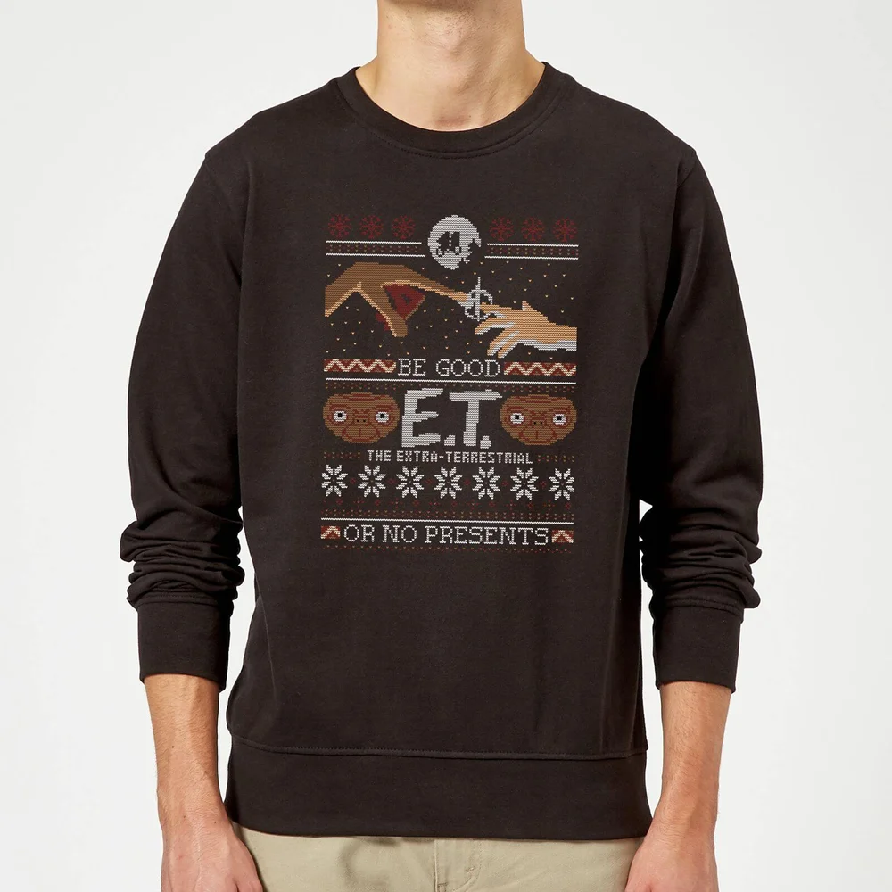 E.T. the Extra-Terrestrial Be Good or No Presents Pull de Noël - Noir - S Image 1