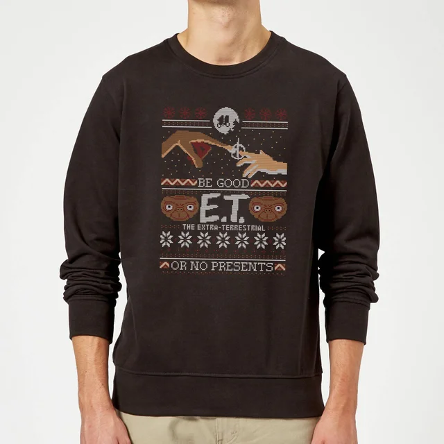 E.T. the Extra-Terrestrial Be Good or No Presents Pull de Noël - Noir