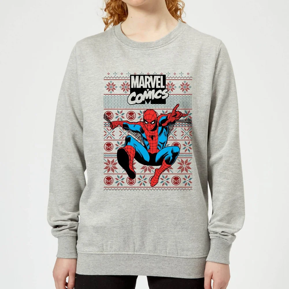 Pull de Noël Femme Marvel Avengers Classic Spider-Man - Gris - 3XL Image 1
