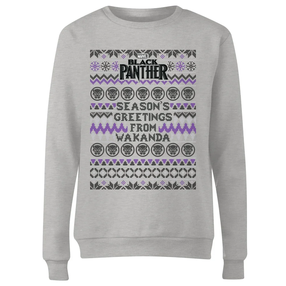Pull de Noël Femme Marvel Avengers Season's Greetings From Wakanda - Gris - 3XL Image 1
