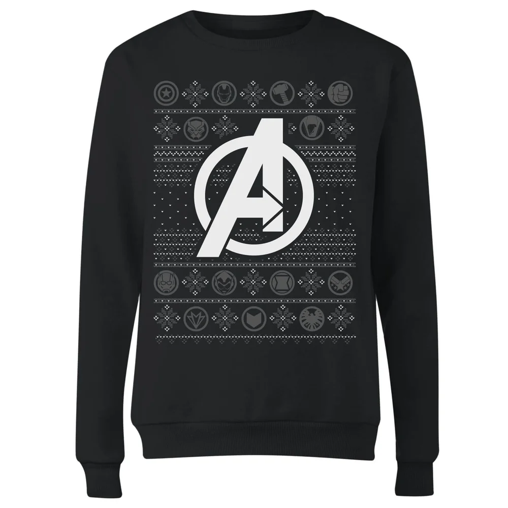 Marvel Avengers Logo Pull de Noël Femme - Noir - XS Image 1