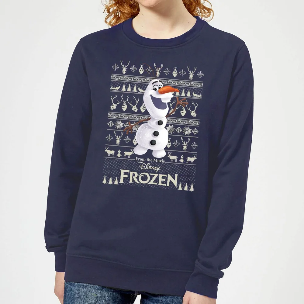 Pull de Noël Femme Disney La Reine des Neiges Olaf - Bleu Marine - XS - Navy Image 1