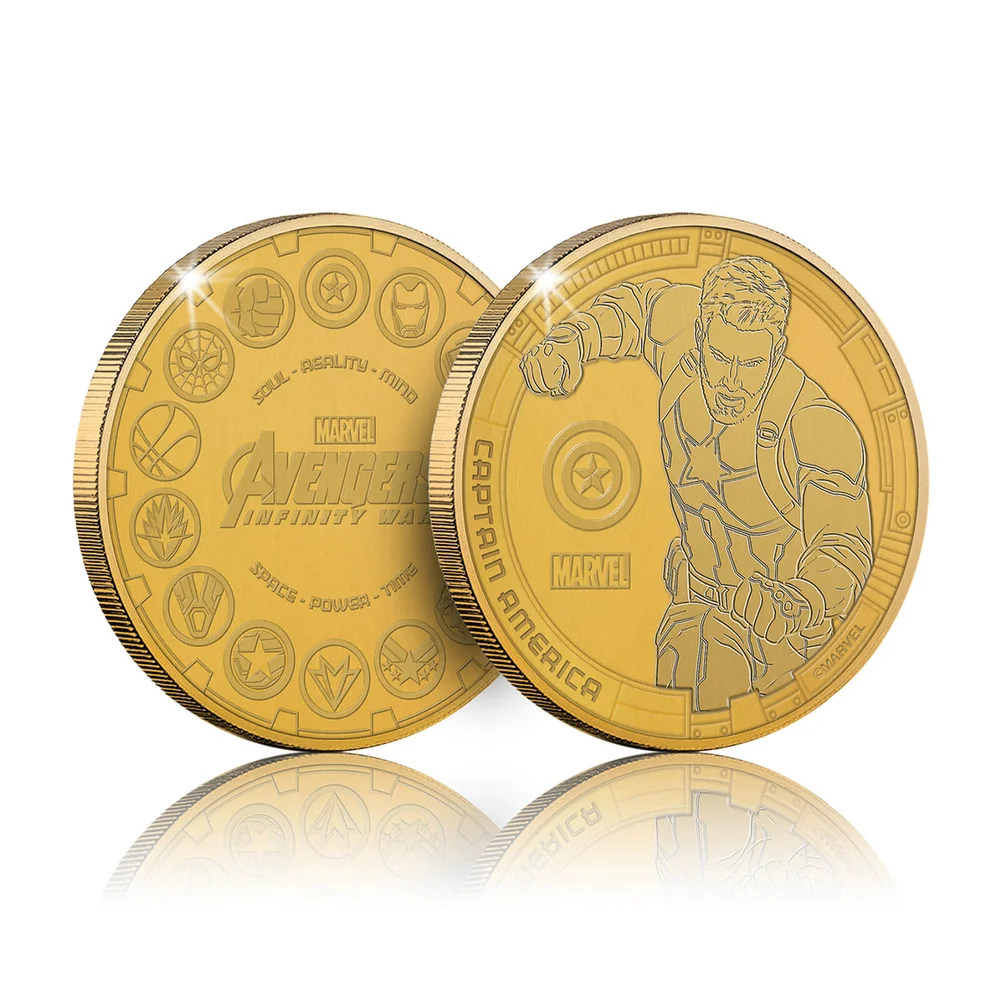 Pièce commémorative collector – Marvel Infinity War – Captain America – Exclusivité Zavvi (limitée à 1 000 exemplaires) Image 1