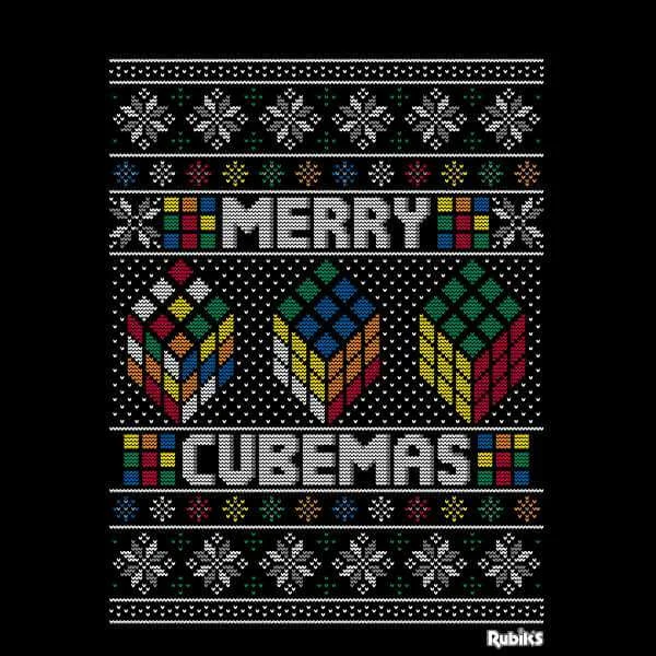 T-Shirt de Noël Homme Rubiks Merry Cubemas - Noir