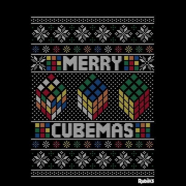 T-Shirt de Noël Homme Rubiks Merry Cubemas - Noir