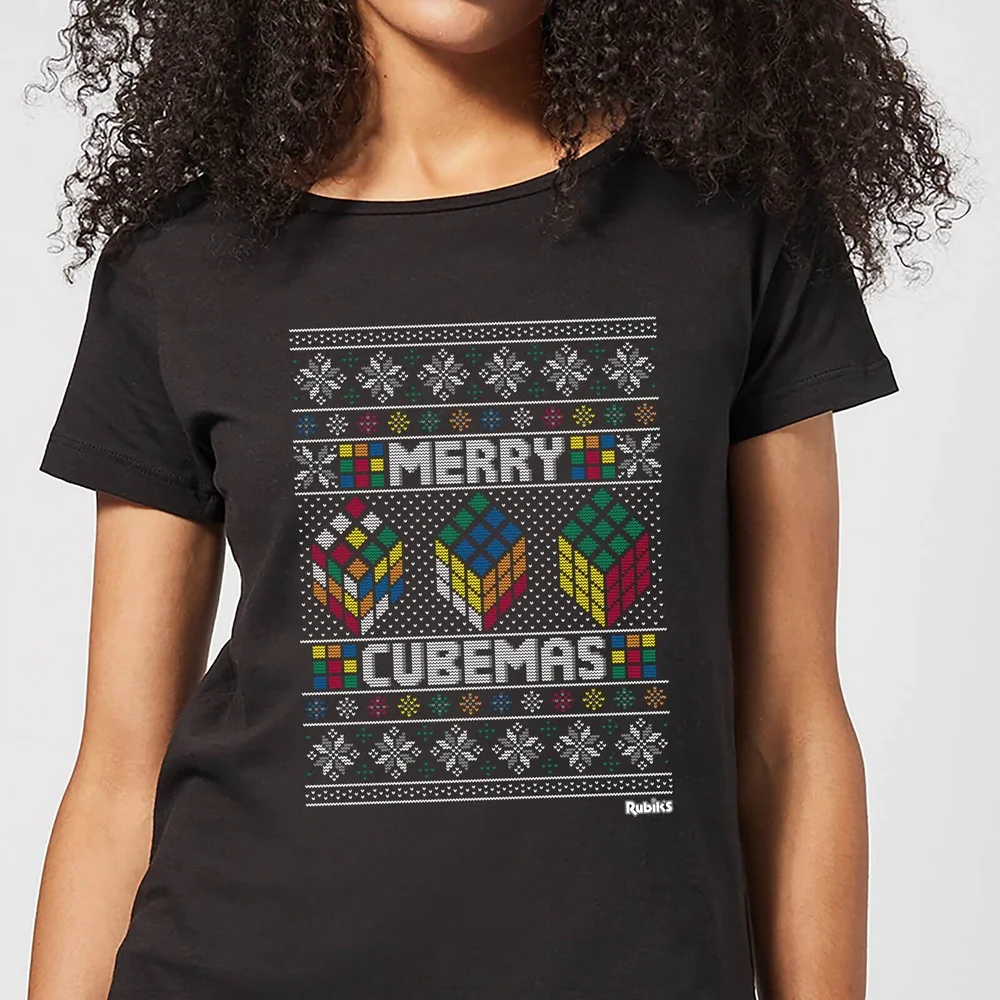 T-Shirt de Noël Homme Rubiks Merry Cubemas - Noir - 3XL Image 1