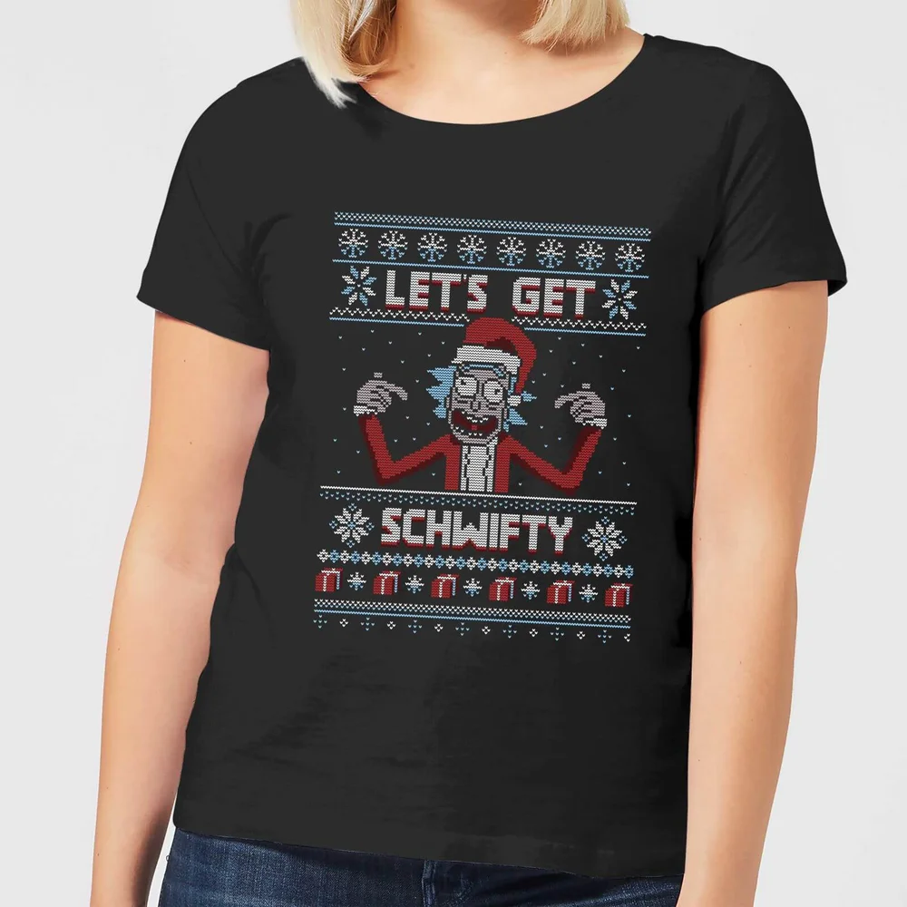 T-Shirt de Noël Homme Rick et Morty - Let's Get Schwifty - Noir - S Image 1