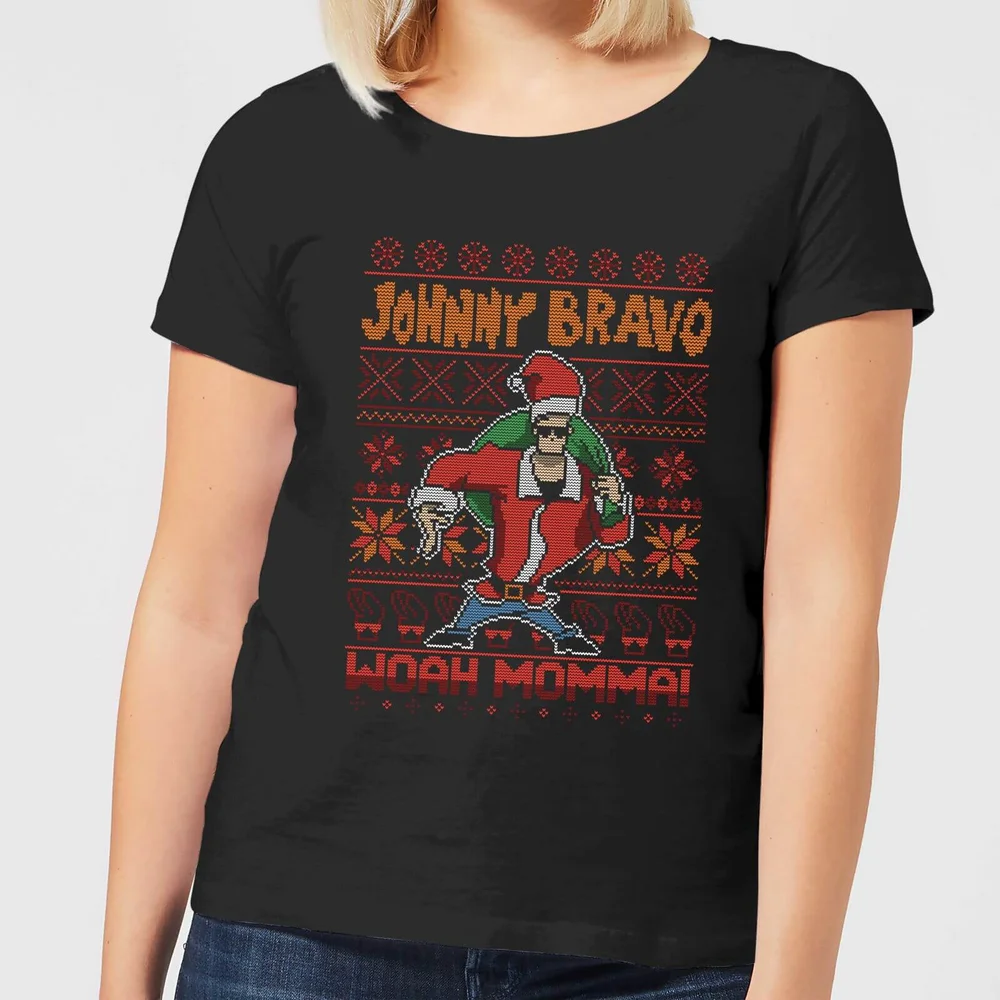 T-Shirt de Noël Homme Johnny Bravo Johnny Bravo Motifs Festifs - Noir - S Image 1