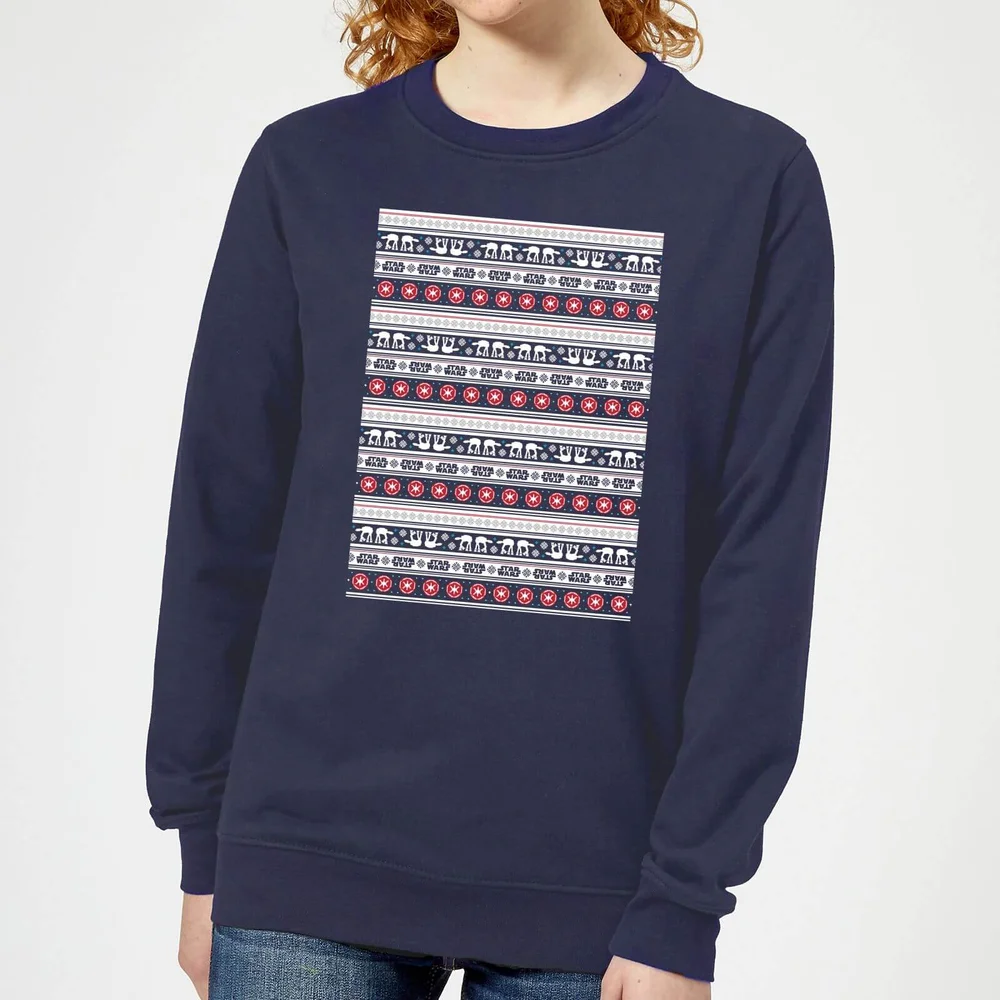 Star Wars AT-AT Pattern Pull de Noël Femme - Bleu Marine - XS Image 1