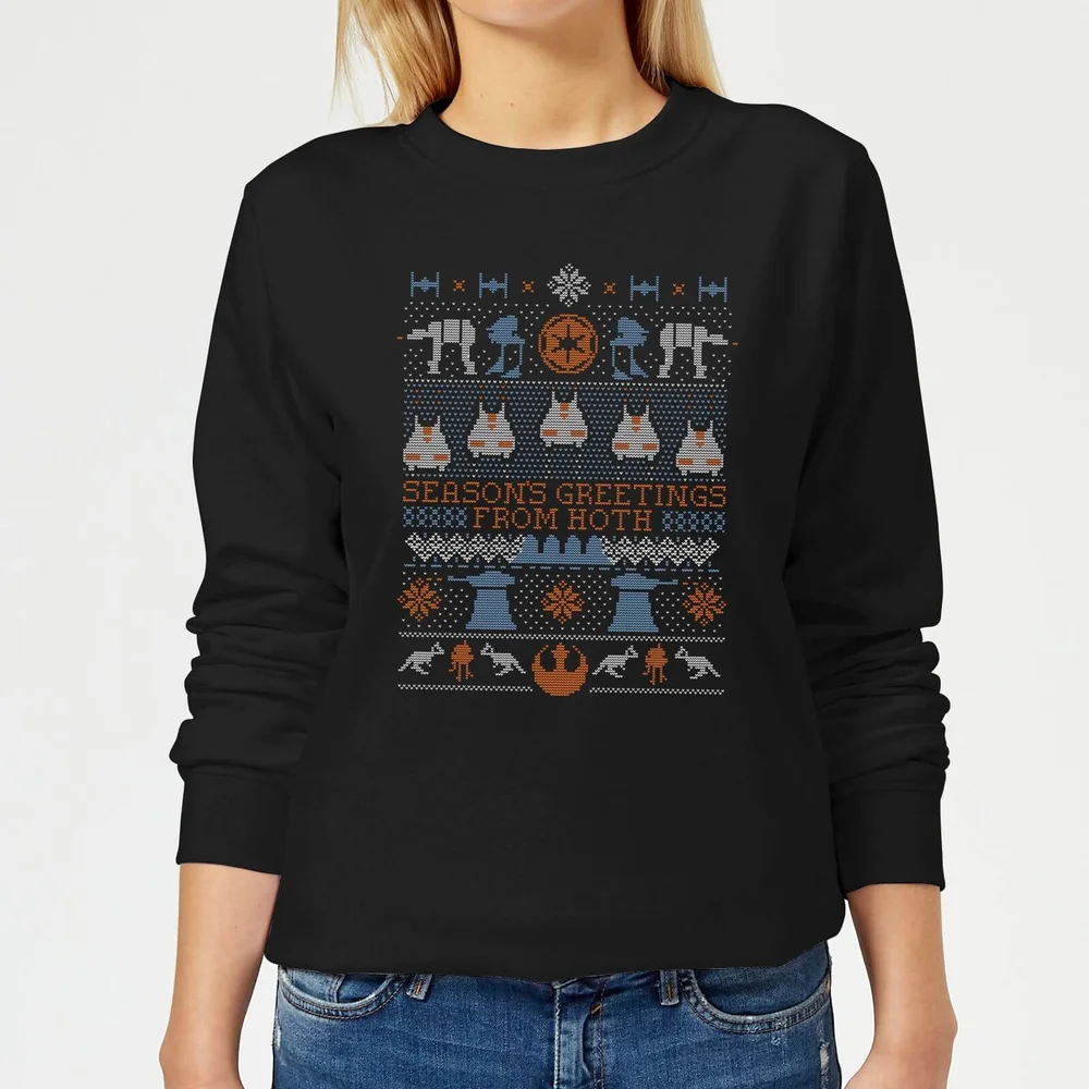 Star Wars Seasons Greeting From Hoth Pull de Noël Femme - Noir - XS - Noir Image 1