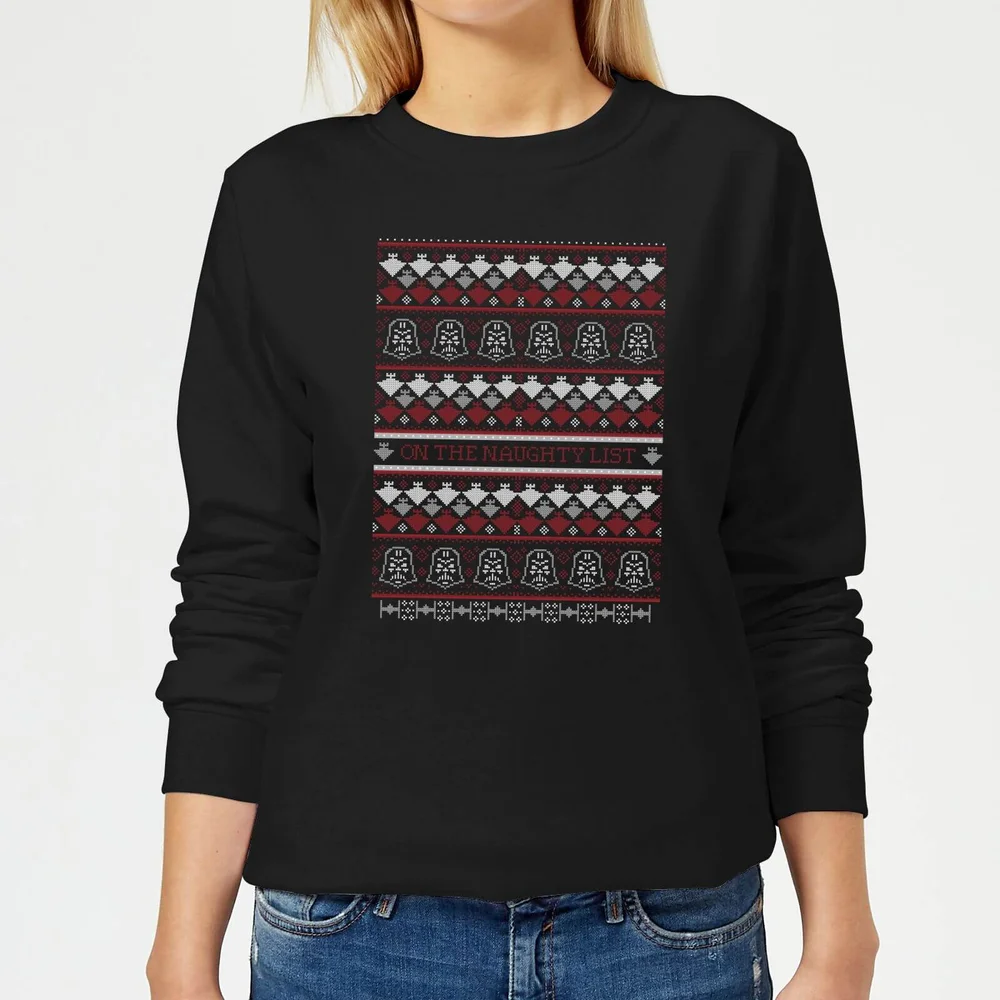 Star Wars On The Naughty List Pattern Pull de Noël Femme - Noir - XS Image 1