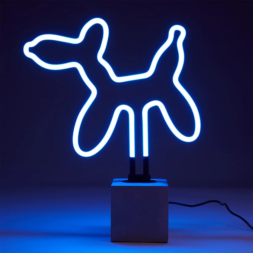 Lumière néon Exclusive Balloon Dog - Base en béton Image 1
