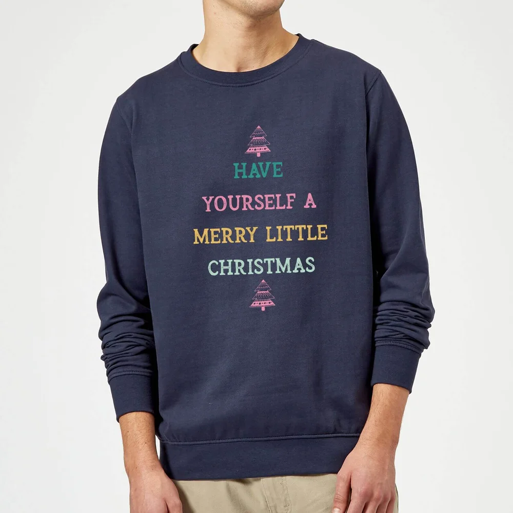 Pull de Noël Homme Have Yourself A Merry Little - Bleu Marine - S - Navy Image 1