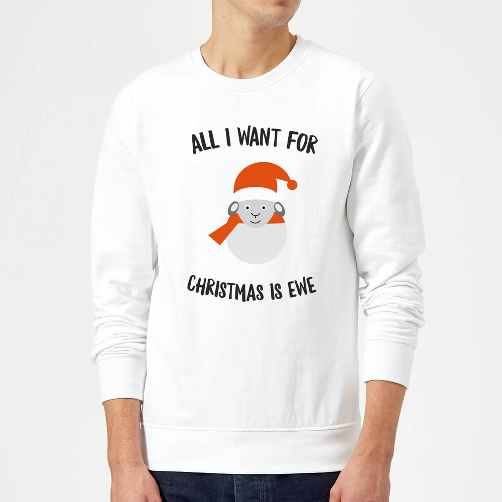 Pull de Noël Homme All I Want for Is Ewe - Blanc - S - Blanc Image 1