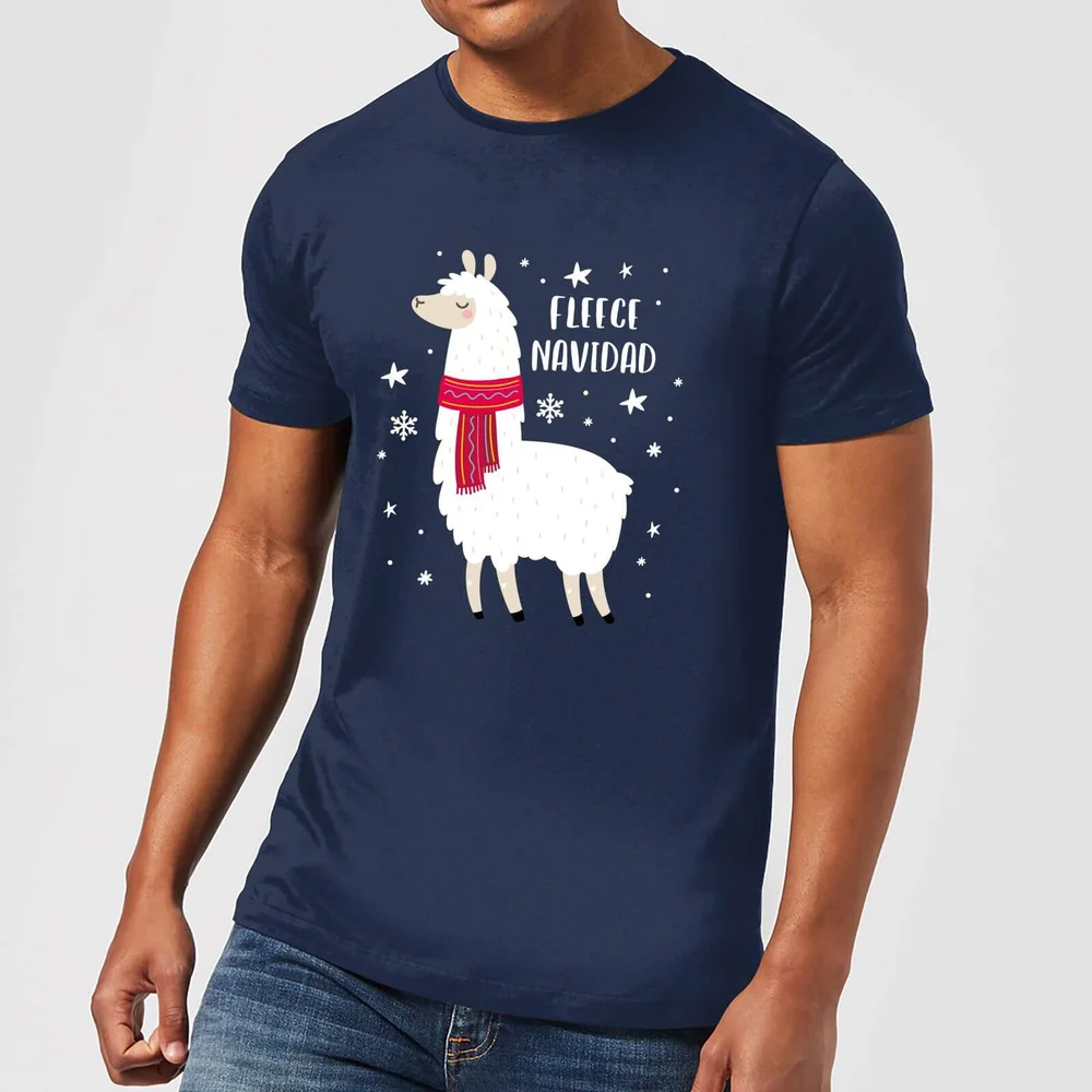T-Shirt de Noël Homme Fleece Navidad - Bleu Marine - S Image 1