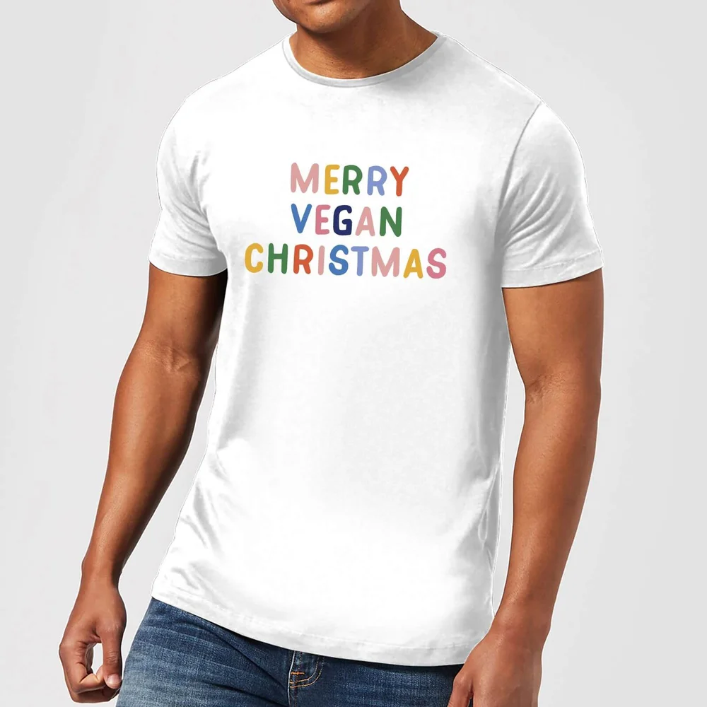 T-Shirt de Noël Homme Merry Vegan - Blanc - S - Blanc Image 1