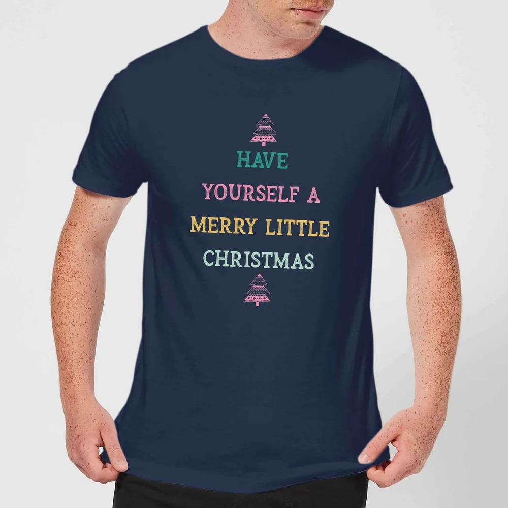 T-Shirt de Noël Homme Have Yourself A Merry Little - Bleu Marine - S - Navy Image 1