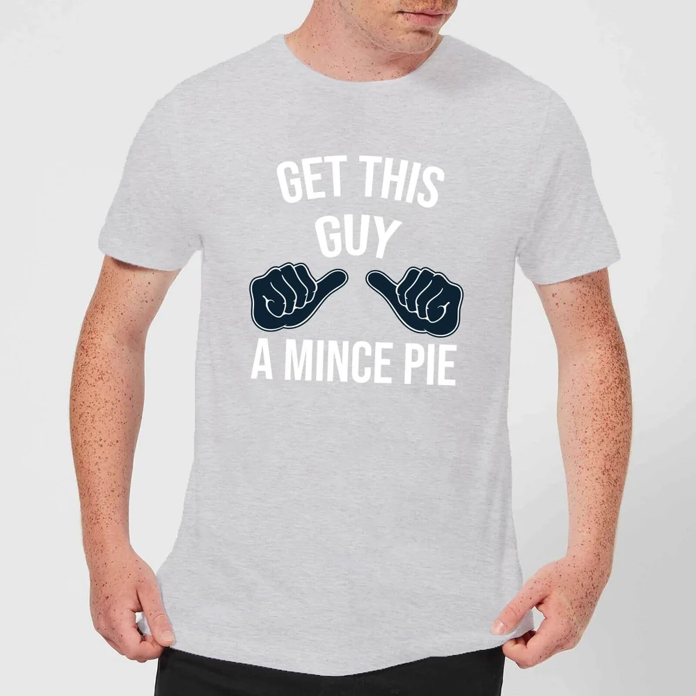 T-Shirt de Noël Homme Get This Guy A Mince Pie - Gris - S Image 1