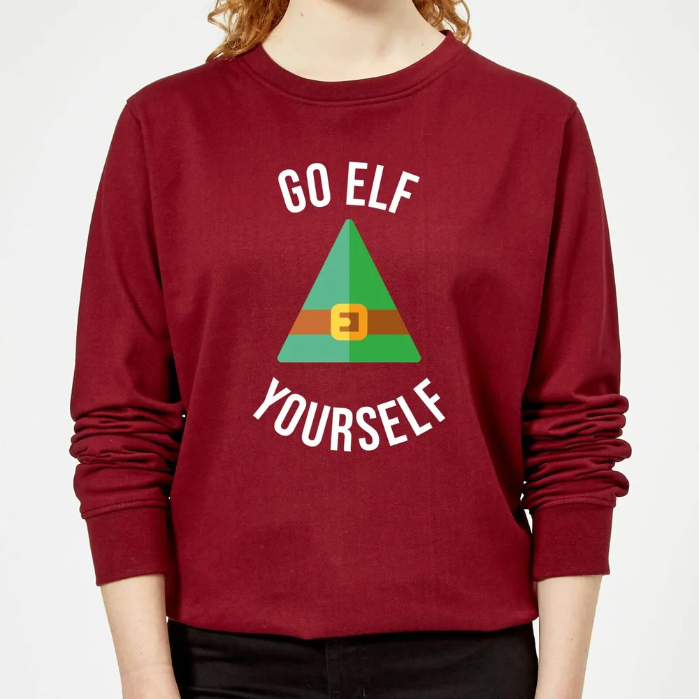 Pull de Noël Femme Go Elf Yourself - Bordeau - XS - Burgundy Image 1