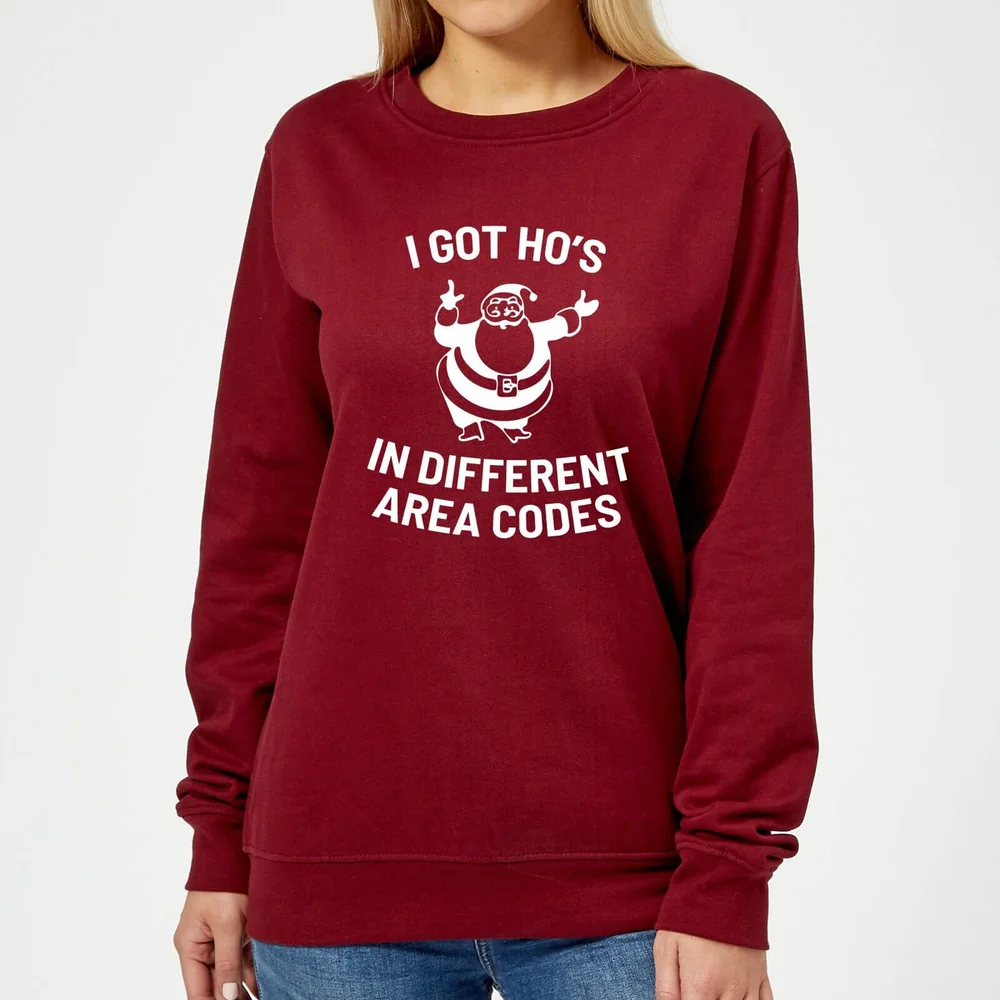 Pull de Noël Femme I Got Ho's In Different Area Codes - Bordeau - XS Image 1
