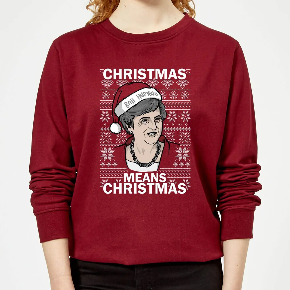 Pull de Noël Femme Means - Bordeau - XS - Burgundy Image 1