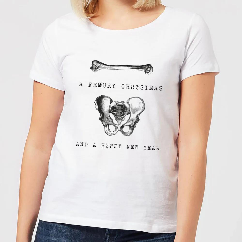 T-Shirt de Noël Femme A Femury and A Hippy New Year - Blanc - XS - Blanc Image 1