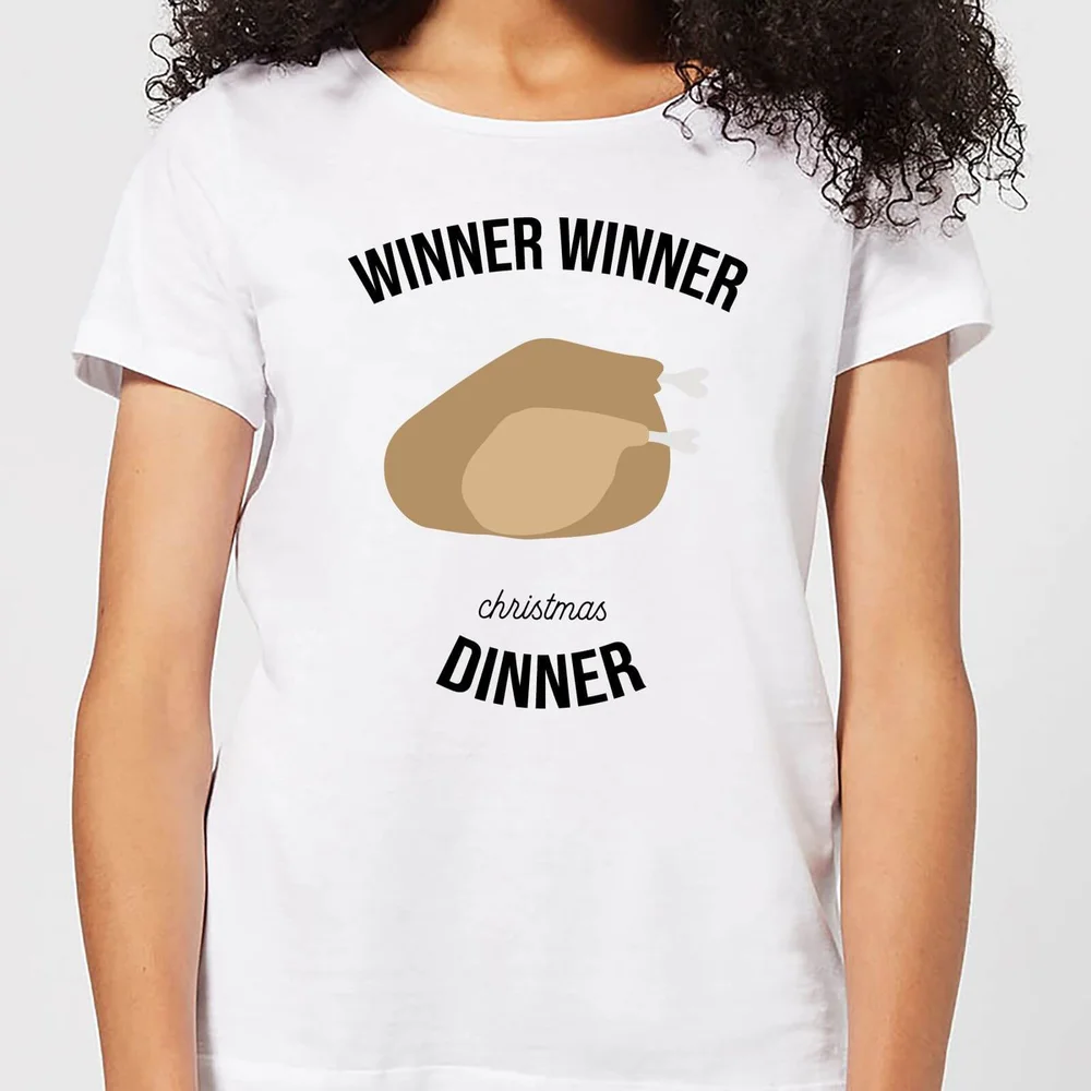 T-Shirt de Noël Femme Winner Winner Dinner - Blanc - XS - Blanc Image 1